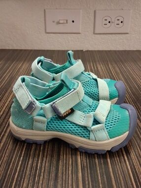 Teva Kids  Aqua Teal Mesh Sport Sandals with Hook-and-Loop Straps